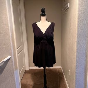 Sonnet Shores front and back V-Neck Swim dress in black. Size 18W.